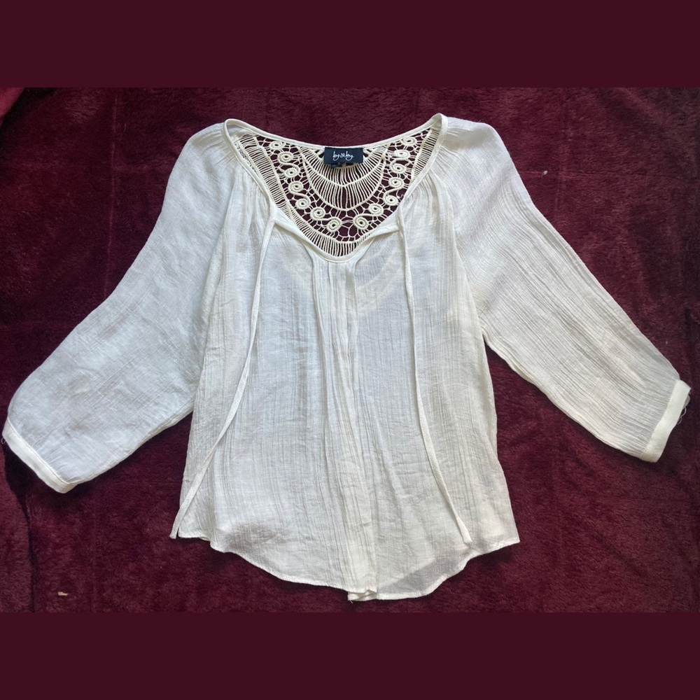 Flowy Off-White Boho Top